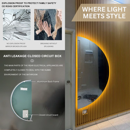 LED HALF MOON MIRROR (CERMIN)