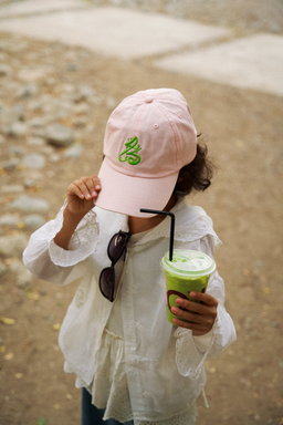 🍵 Matcha Cup كُمّة logo dad hat (Pastel Pink)