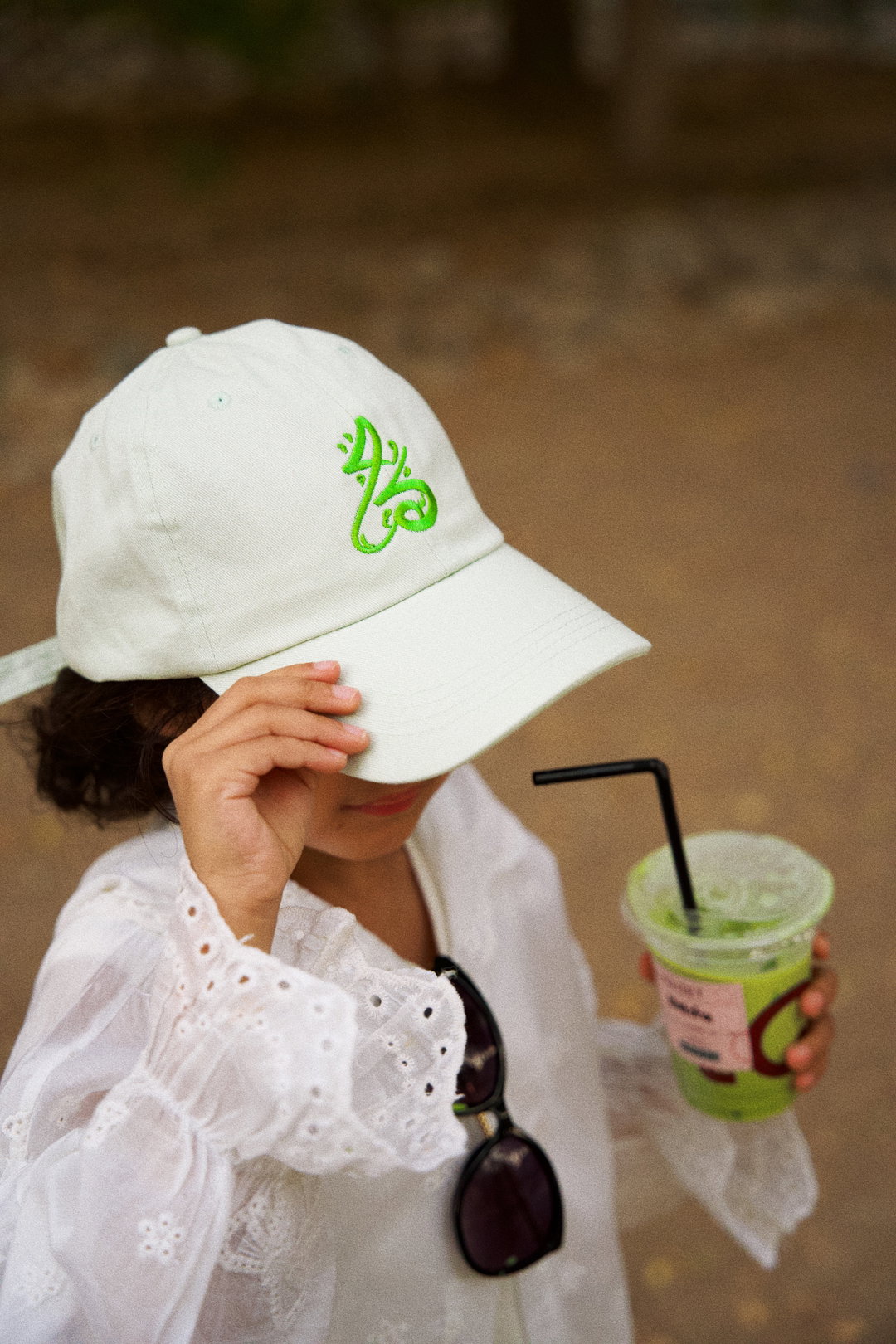 🍵 Matcha Cup كُمّة logo dad hat (Pastel Green)