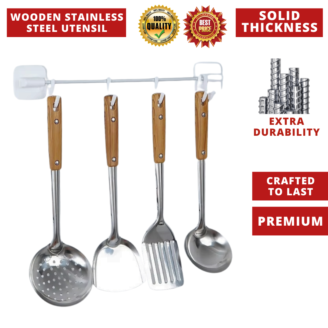 WOODEN STAINLESS STEEL UTENSIL