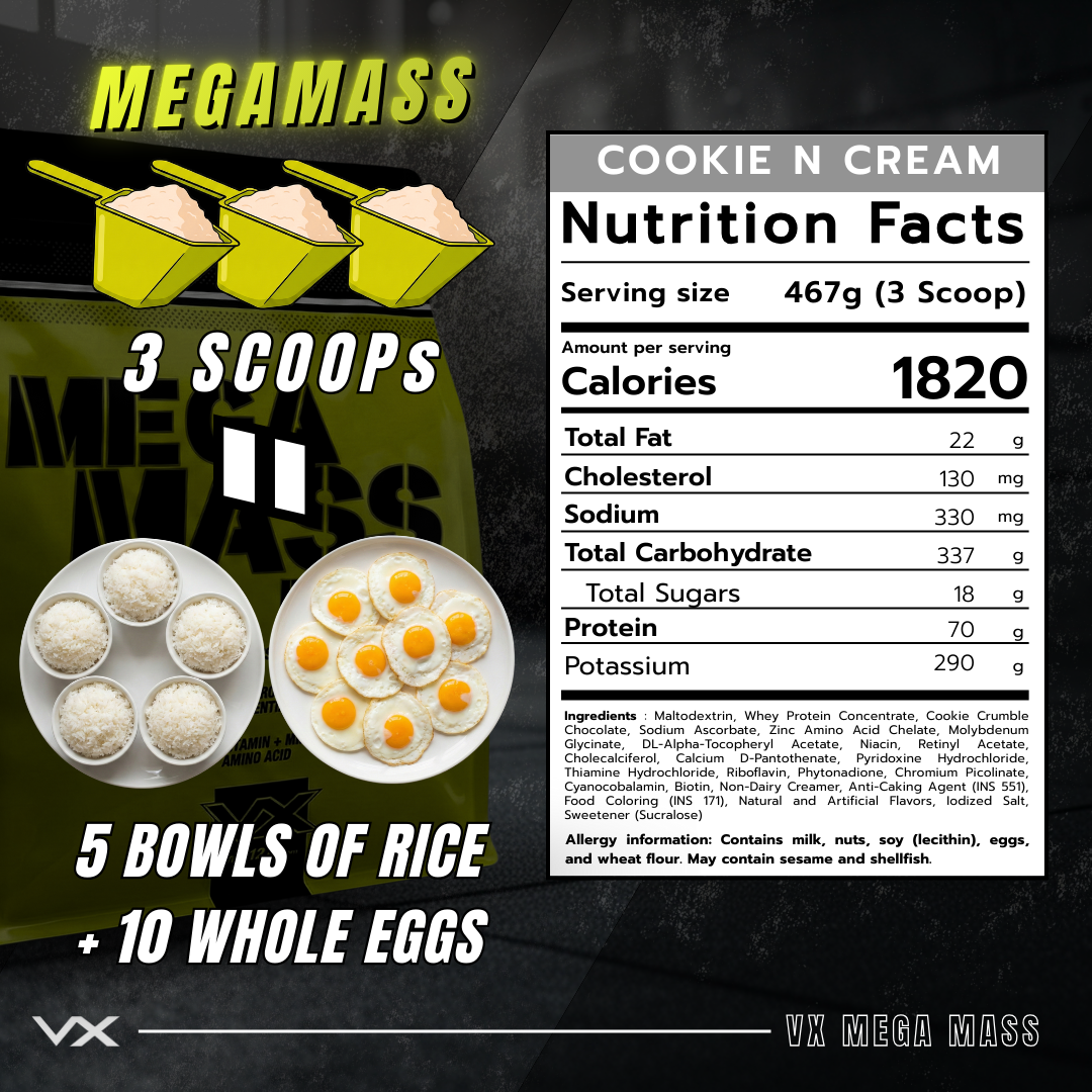 VITAXTRONG™ Mega Mass Pro 1350 | 70g Protein (12lbs/ 5.4kg) • 1350 kcal High Calorie Mass Gainer • Muscle & Weight Gain • Bulking [VX]_10