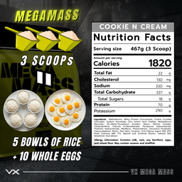 VITAXTRONG™ Mega Mass Pro 1350 (3lbs/ 1.4kg) | 70g Protein • 1350 kcal High Calorie Mass Gainer • Muscle & Weight Gain • Bulking [VX]