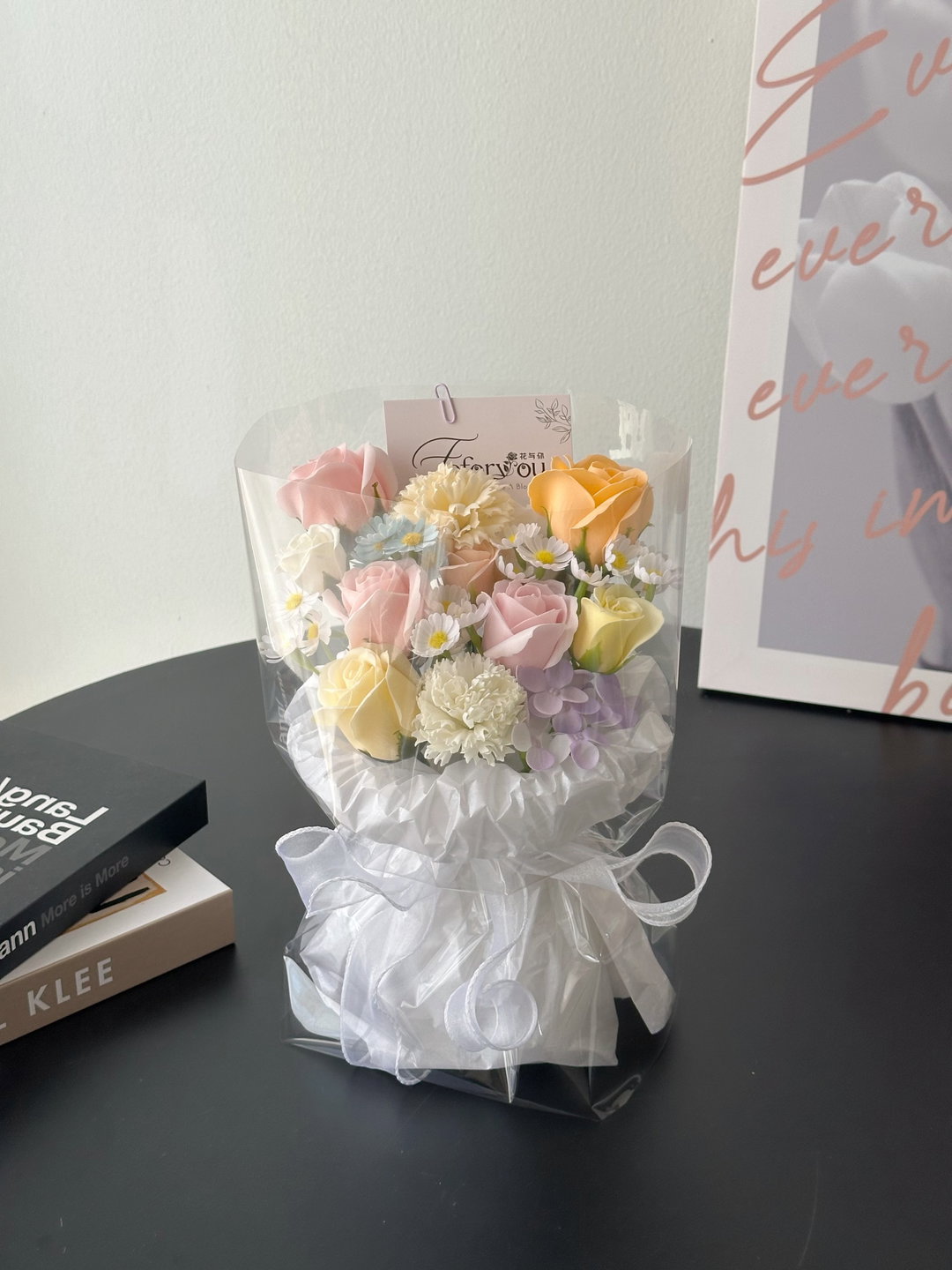  Soap Flower Mixed Transparent Bouquet   