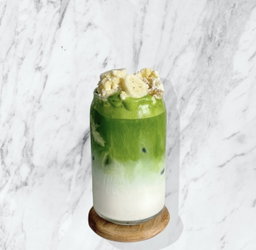 Iced Matcha Latte Banana Pudding