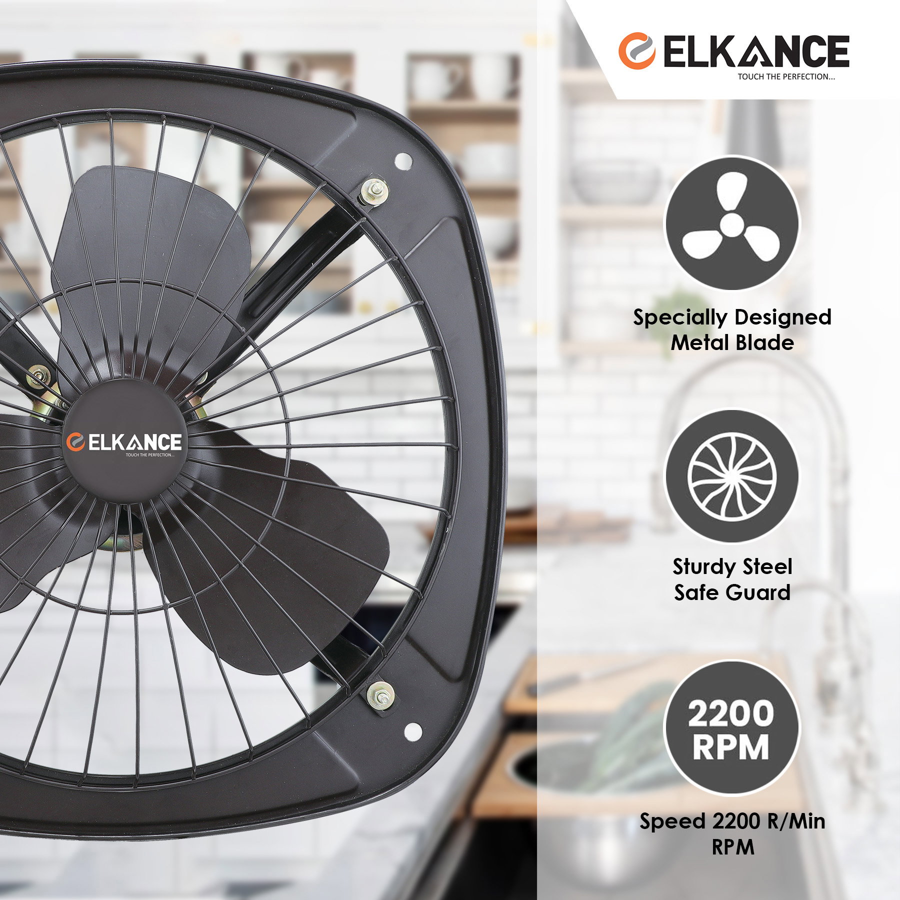 Elkance Fresco High Speed Fresh Air Fan (Matt Brown) For Kitchen Bathroom & Office - Compact and Efficient Cooling_2