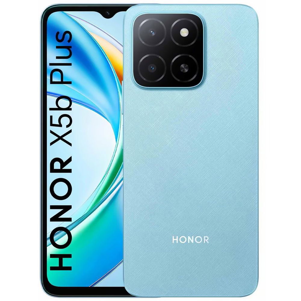 Honor X5b Plus 4G Smartphone, 4 GB RAM, 128 GB Storage, Flowing Blue