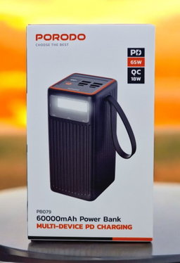 PORODO 60000MAH MULTI DEVICE PD CHARGING POWERBANK BLACK PD-PBFCH079-BK