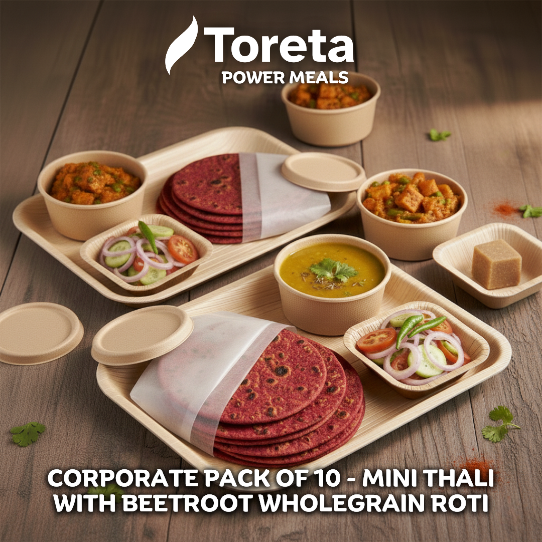 Pack of 10 - Mini Indian Veg Thali with Beetroot Wholegrain Roti_0