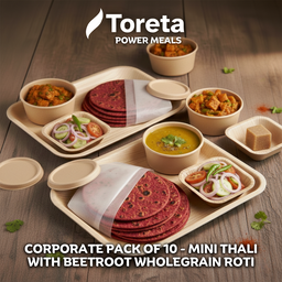 Pack of 10 - Mini Indian Veg Thali with Beetroot Wholegrain Roti