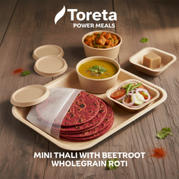 Mini Indian Veg Thali with Beetroot Wholegrain Roti