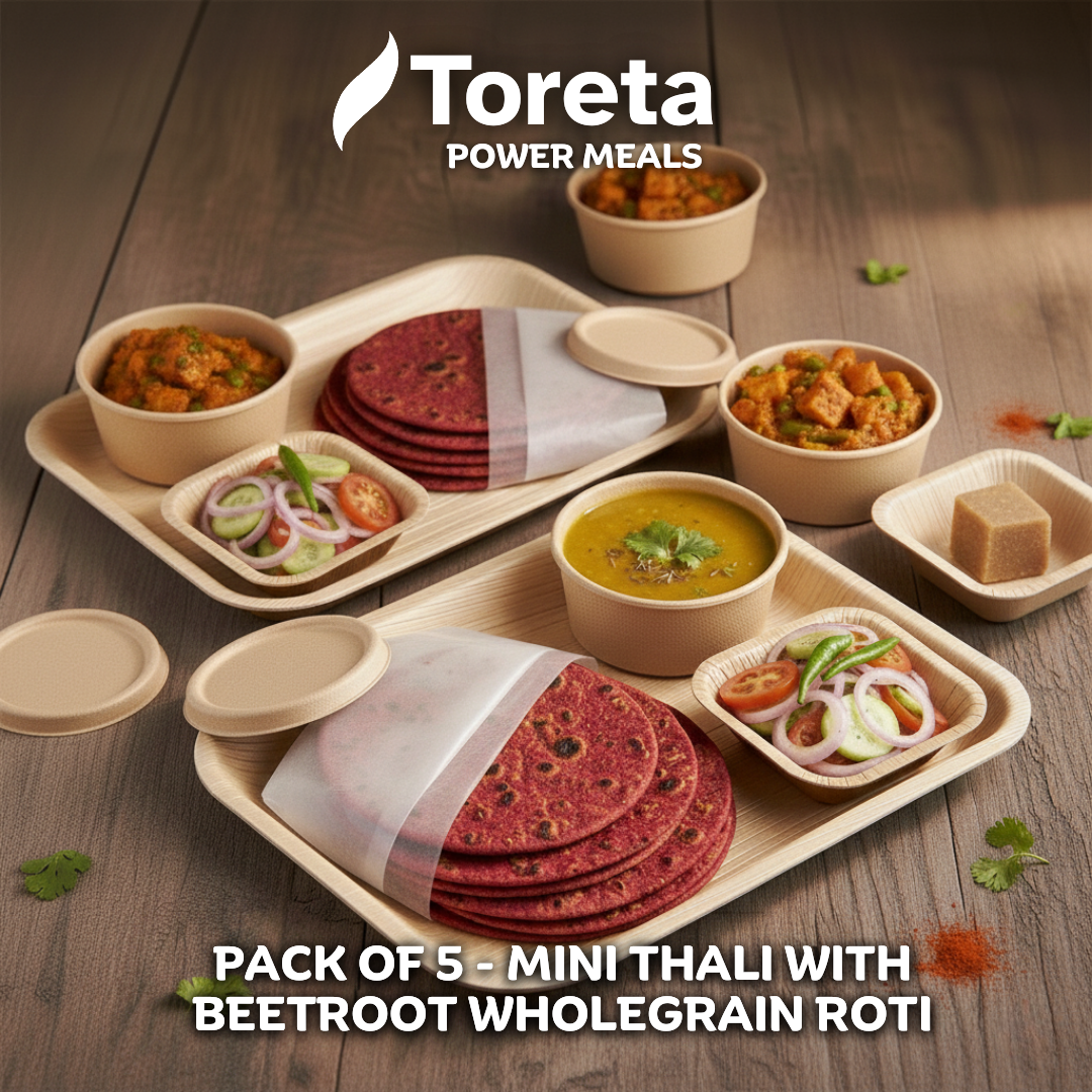 Pack of 5 - Mini Indian Veg Thali with Beetroot Wholegrain Roti_0