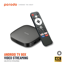 PORODO ANROID TV BOX 1080P 2GB RAM 8G ROM BLACK PD-ANTVB-BK