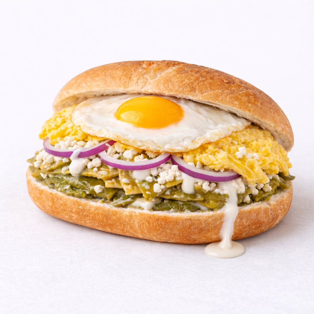 Torta de Chilaquiles con Huevo Estrellado_0