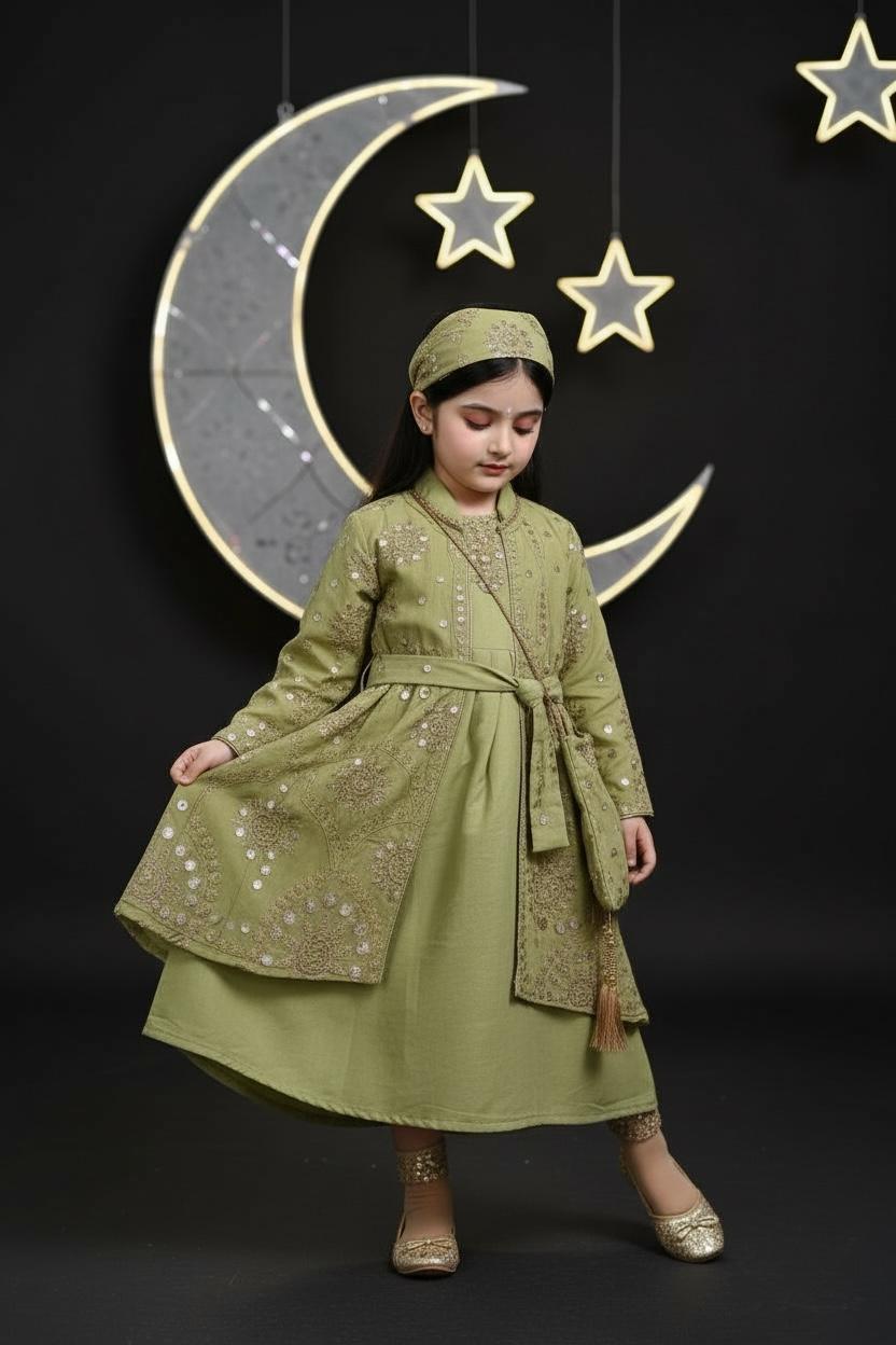 green garangao dress