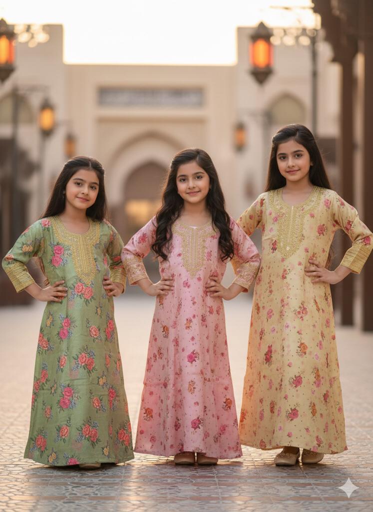 flowerd embroidered jalabiya  