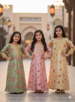flowerd embroidered jalabiya  