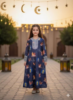 blue fanous embroidered jalabiya