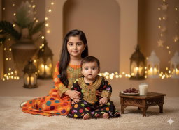 embroidered doted jalabiya  