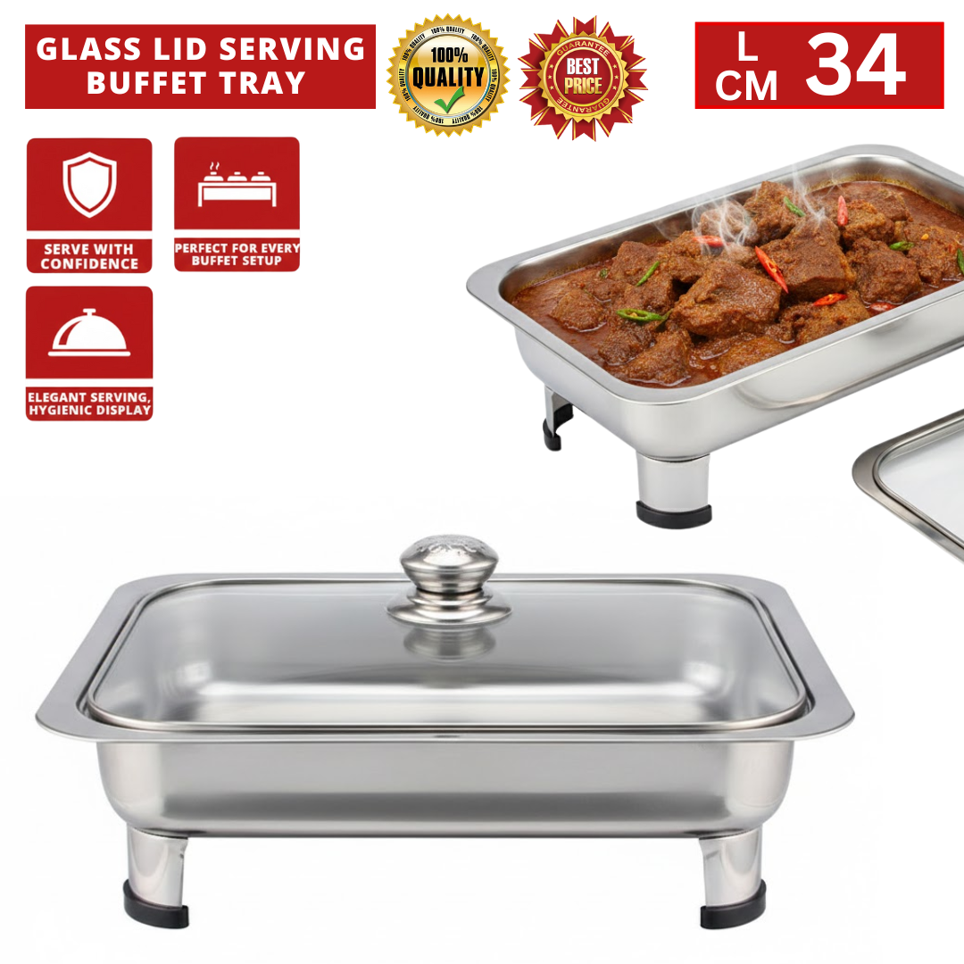 GLASS LID SERVING BUFFET TRAY _0