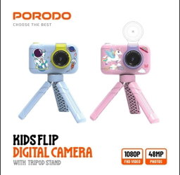 Porodo Lifestyle Kids Flip Digital Camera With  Tripod Stand