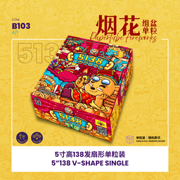 B103 | 5"138 SHOOT CAKE  (SINGLE A,B,C,D) 5寸高138发 （造型单粒装）