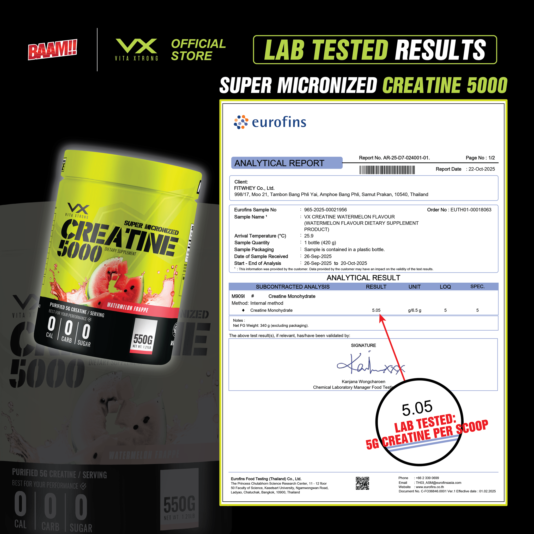 VITAXTRONG™ Creatine Monohydrate (550g) | Super Micronized Powder • Muscle Strength & Recovery • Halal [VX]_14