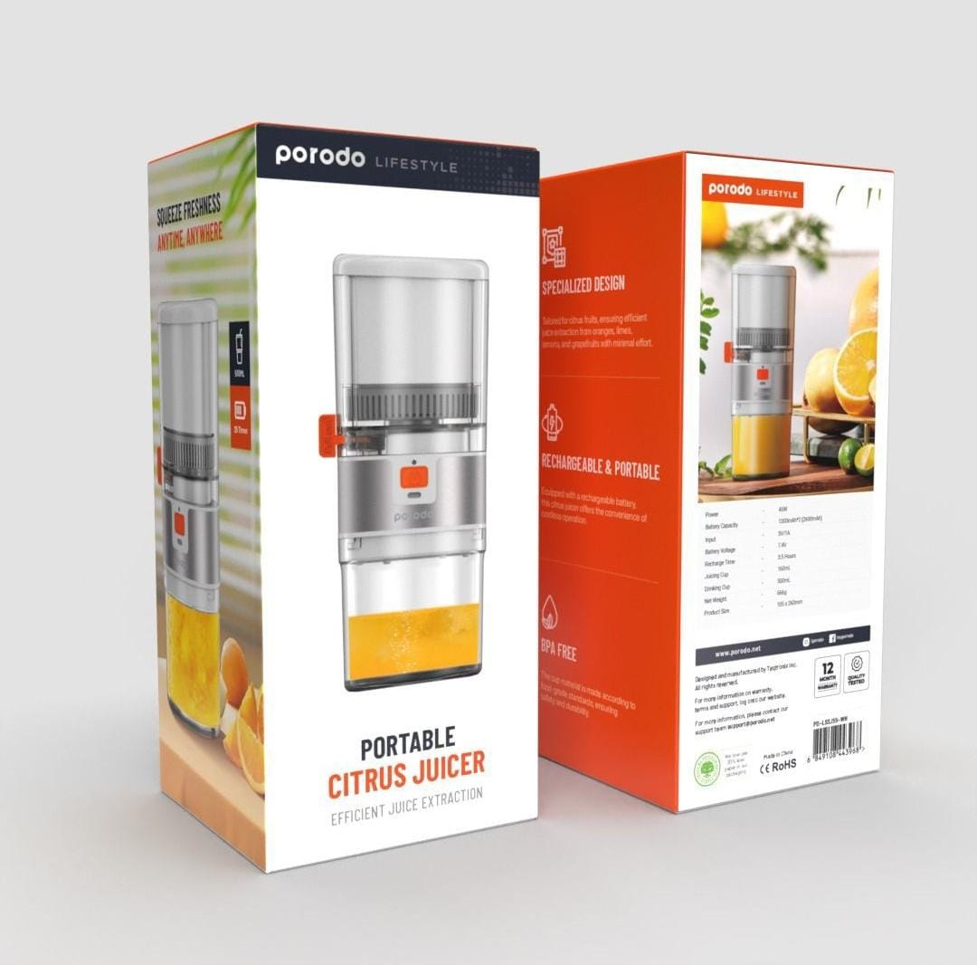 Porodo Lifestyle Portable Citrus Juicer Efficient Juice Extraction