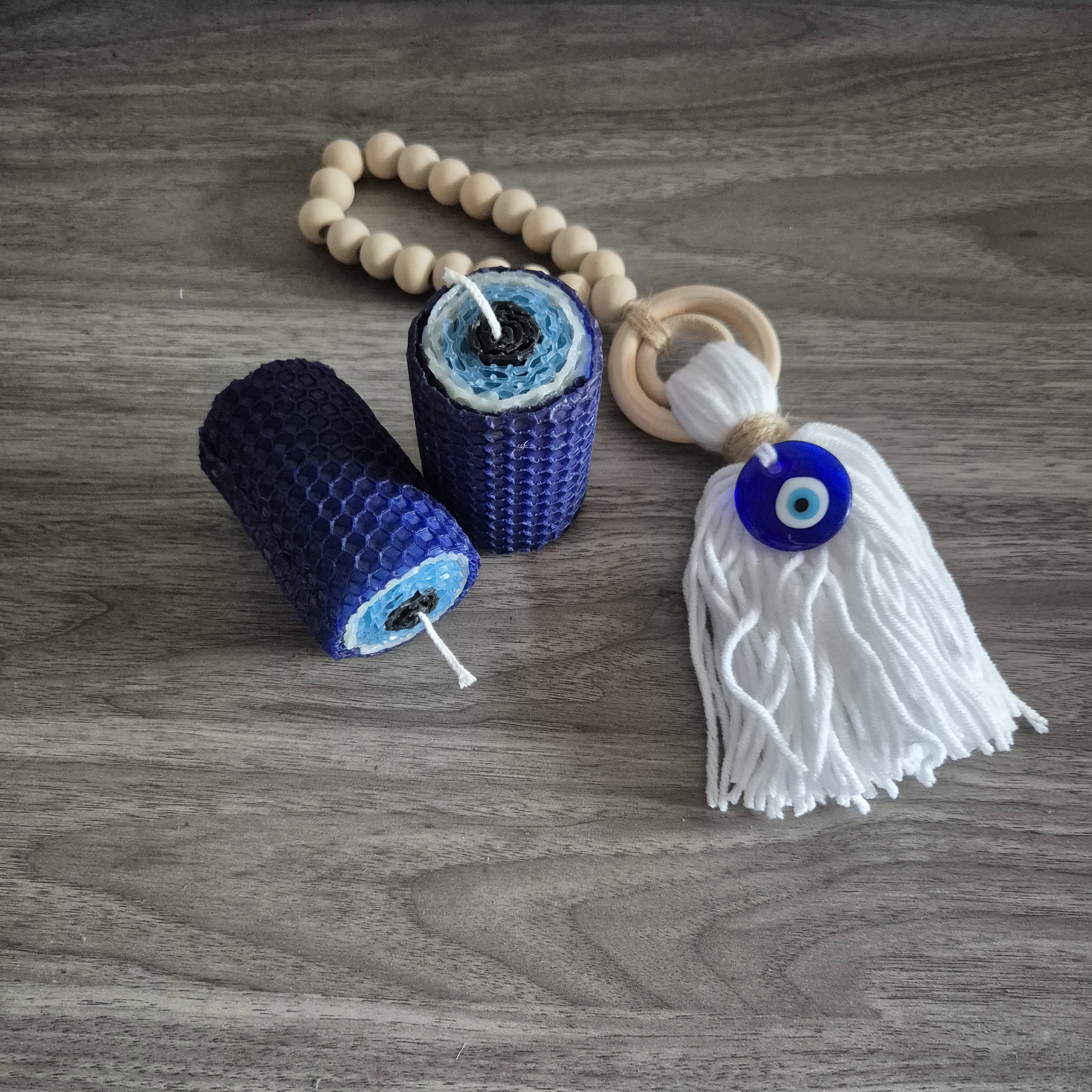 Evil Eye Beeswax Candle _2