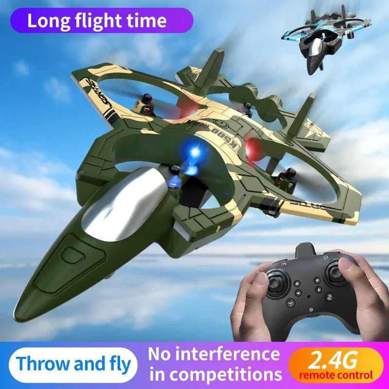 K500 MAX RC Plane Fighter 2.4G - 360 Degree Flips LED_1