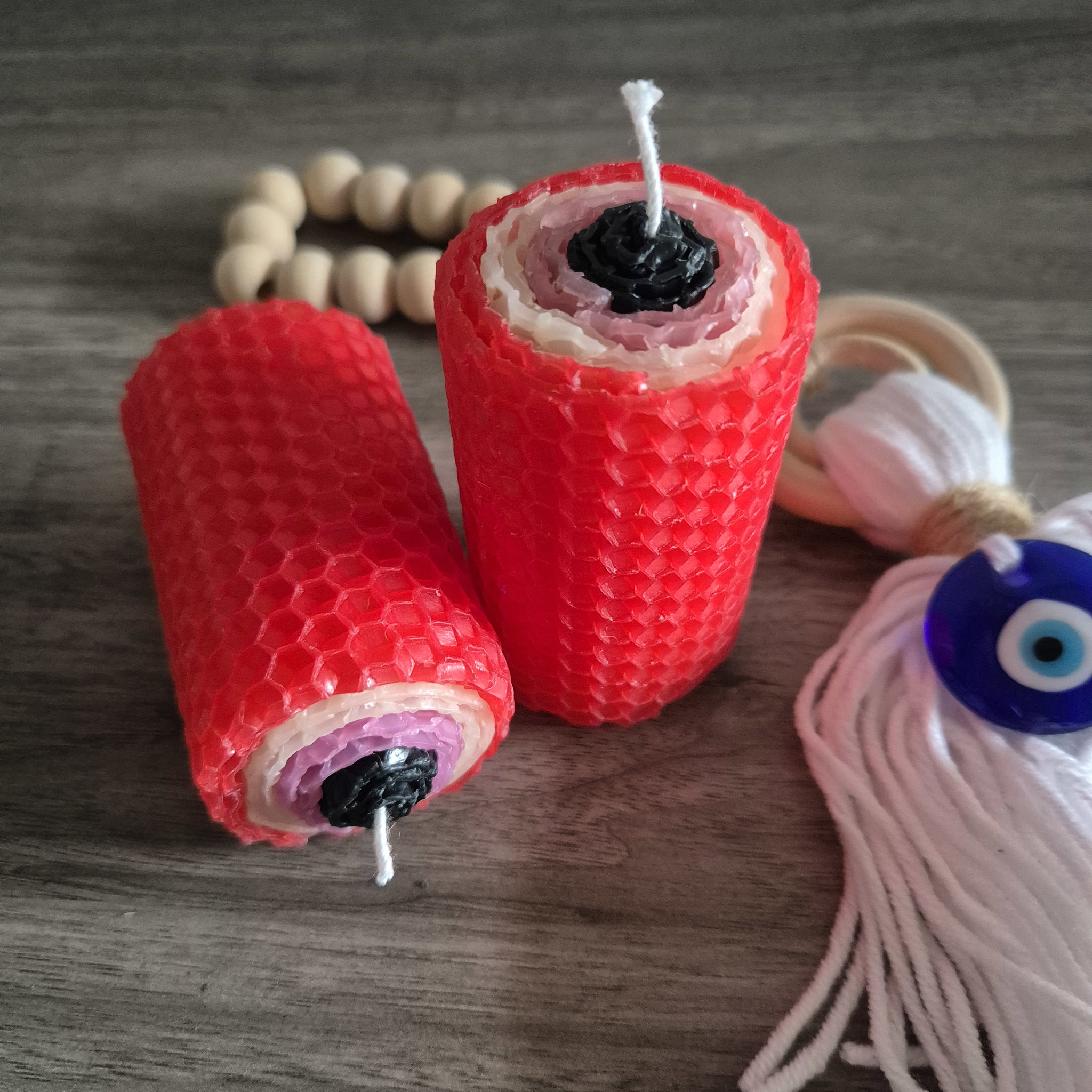 Evil Eye Beeswax Candle _3