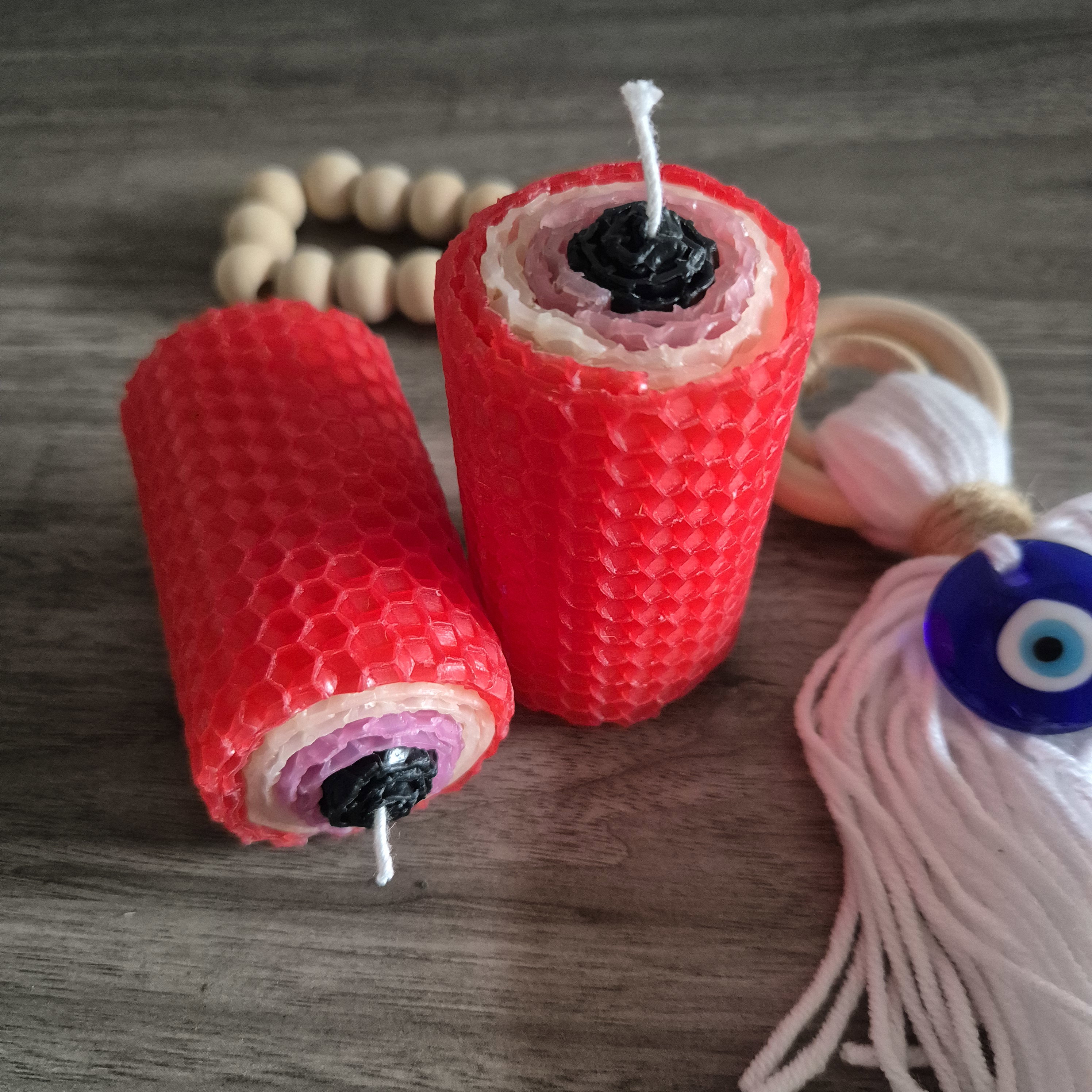 Evil Eye Beeswax Candle _3