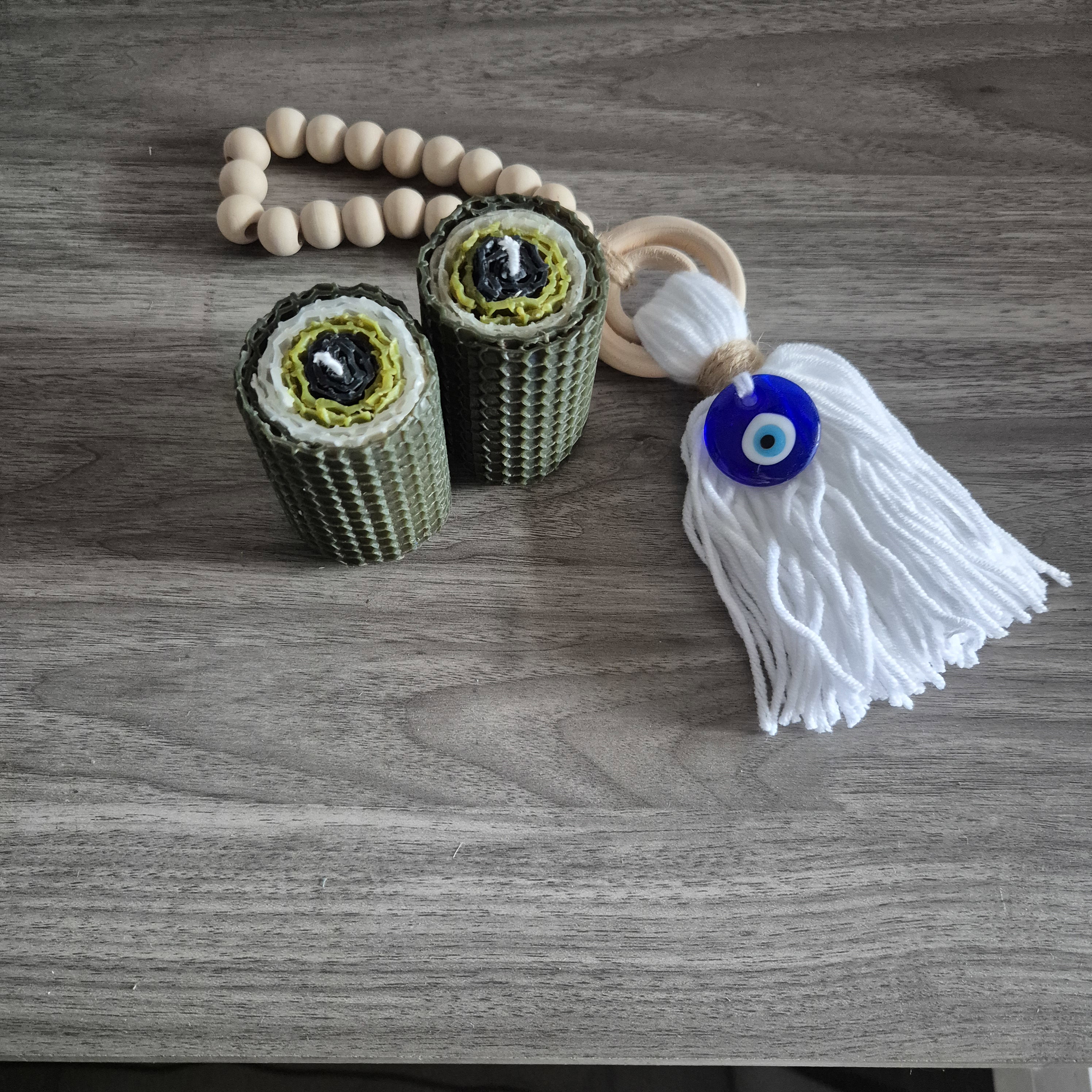 Evil Eye Beeswax Candle _5