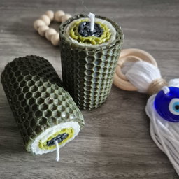 Evil Eye Beeswax Candle 