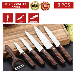 HIGH QUALITY 6 PCS KNIFE - WOODEN