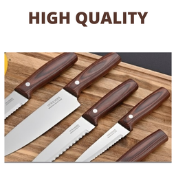 HIGH QUALITY 6 PCS KNIFE - WOODEN