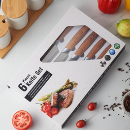 HIGH QUALITY 6 PCS KNIFE - WOODEN