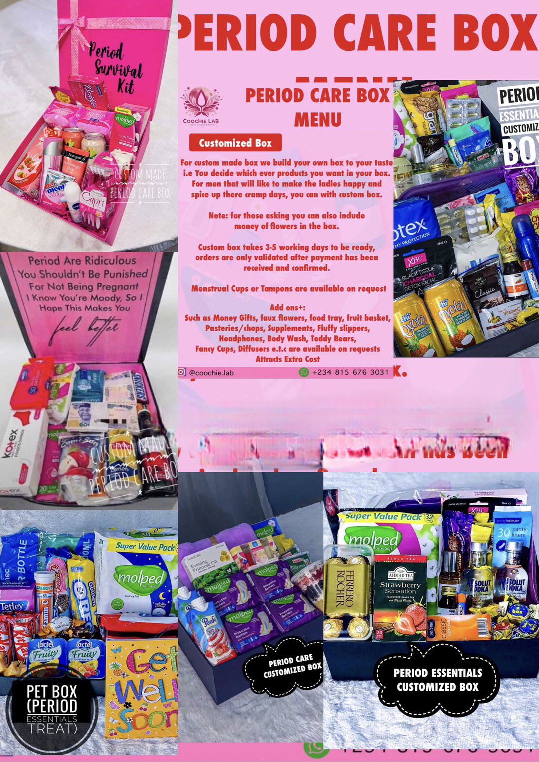 Customized PERIOD ESSENTIALS TREAT BOX