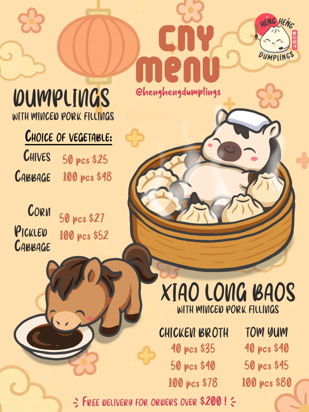 Xiao Long Baos (Soup Dumplings) 100 Pcs