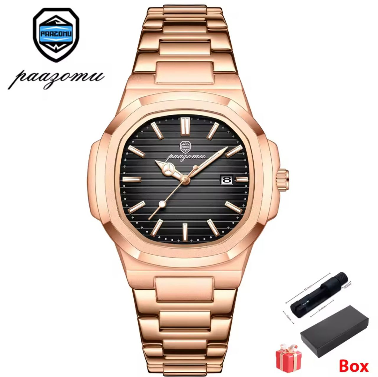 JWLE_0056 POEDAGAR Stainless Steel Full water proof Wrist watch_5