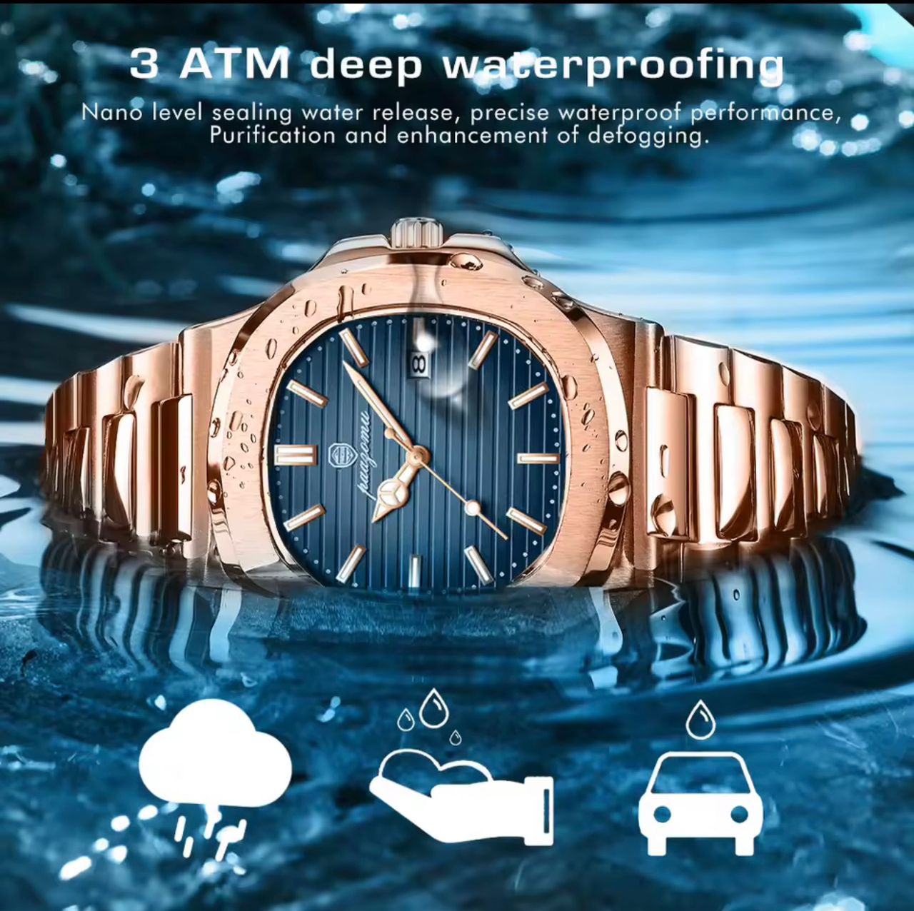 JWLE_0056 POEDAGAR Stainless Steel Full water proof Wrist watch_2