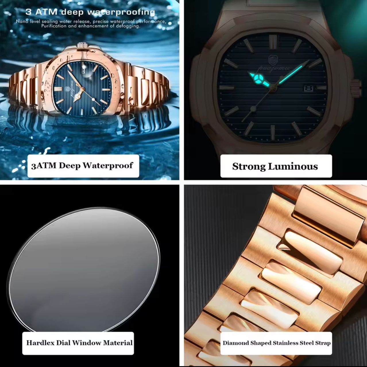 JWLE_0056 POEDAGAR Stainless Steel Full water proof Wrist watch_3