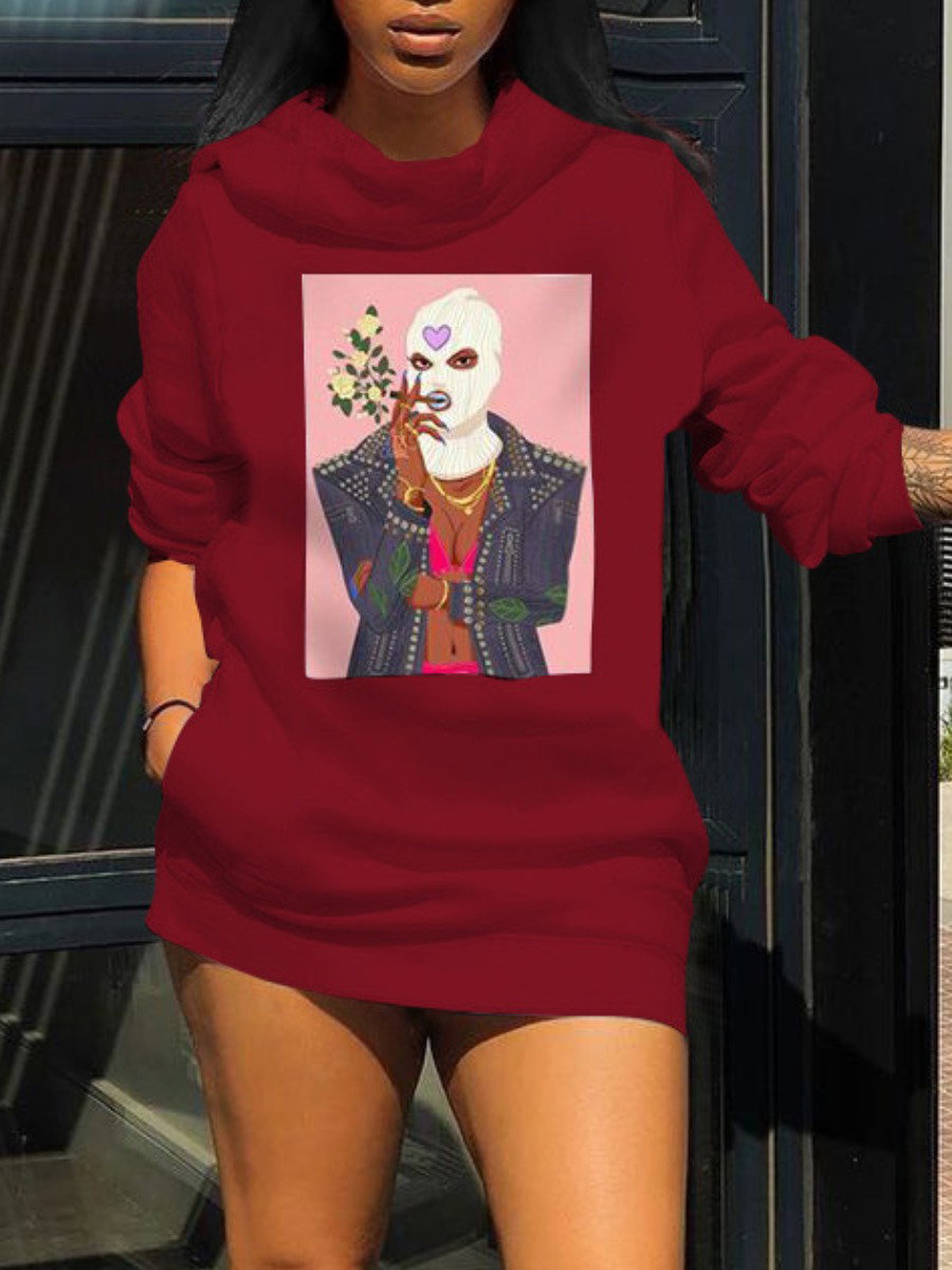 Graphic Figure Mini Dress