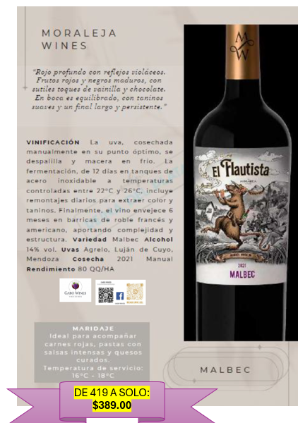 MORALEJA WINES EL FLAUTISTA