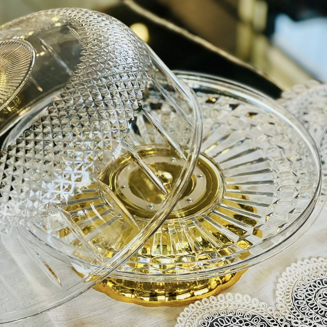 CAKE TRAY COVER STAND RIBBON 34CM_1