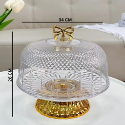 CAKE TRAY COVER STAND RIBBON 34CM