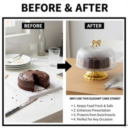 CAKE TRAY COVER STAND RIBBON 34CM
