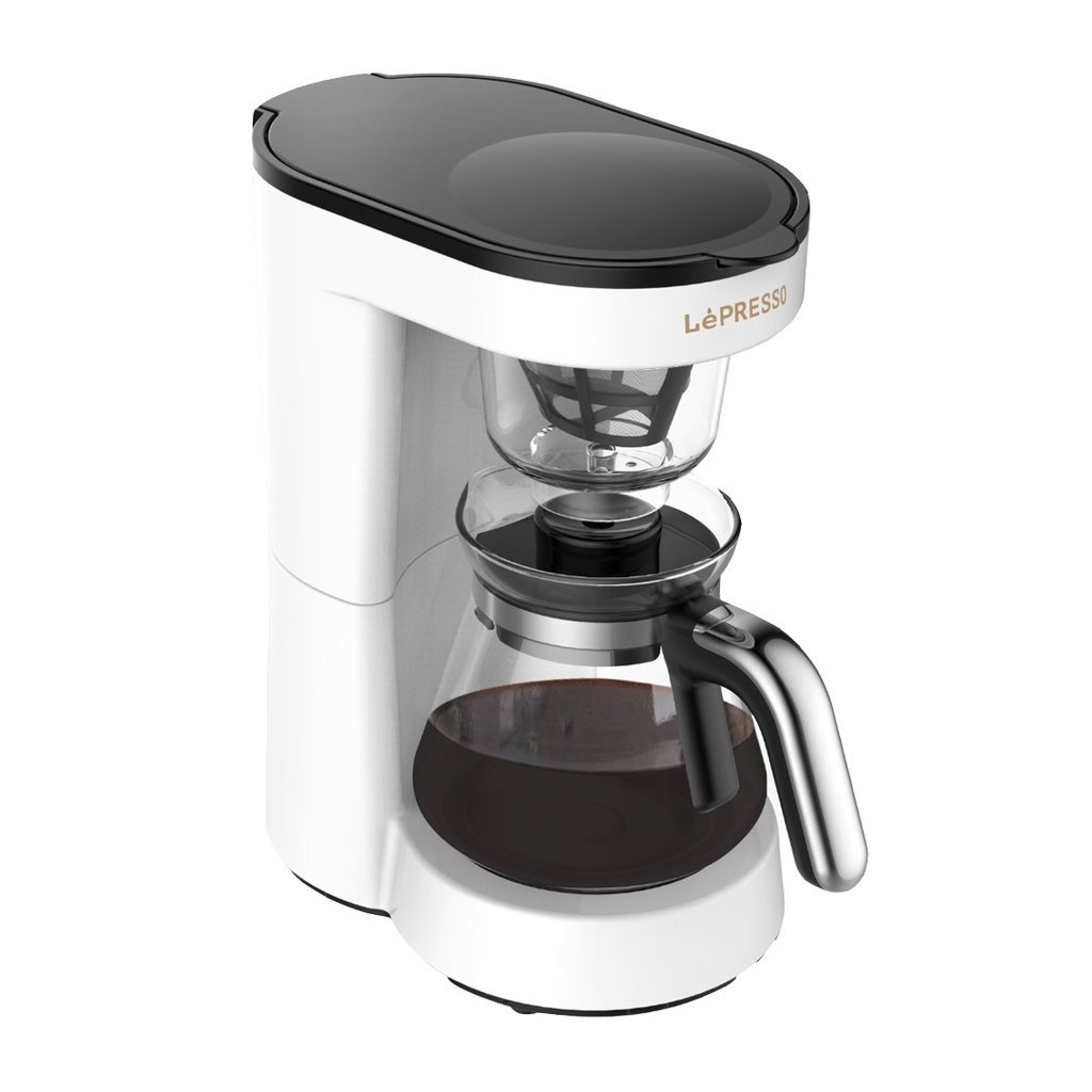 LEPRESSO TRANSPARENT DRIP COFFEE MAKER WITH GLASS CARAFE WHITE LPDRPCOFM_0