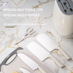 HERITAGE 7IN1 STEEL KITCHEN KNIFE SET 