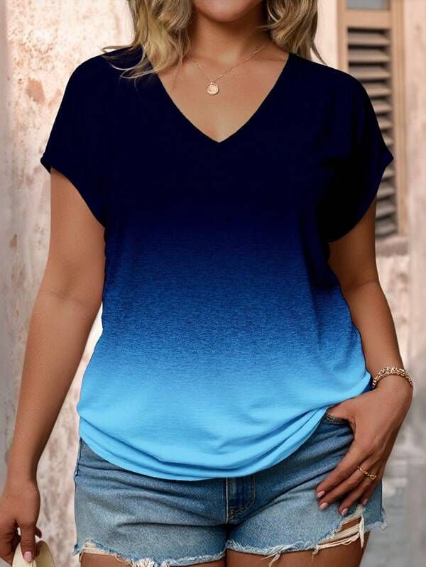 Blue hombre gradient women's t-shirt