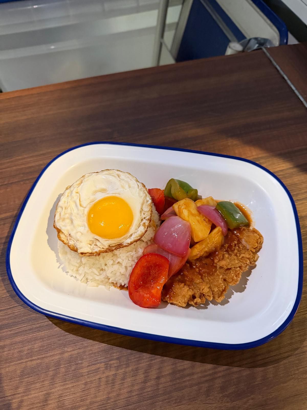 ⁠Sweet and Sour Chicken Cutlet, Fried Egg and Rice _0